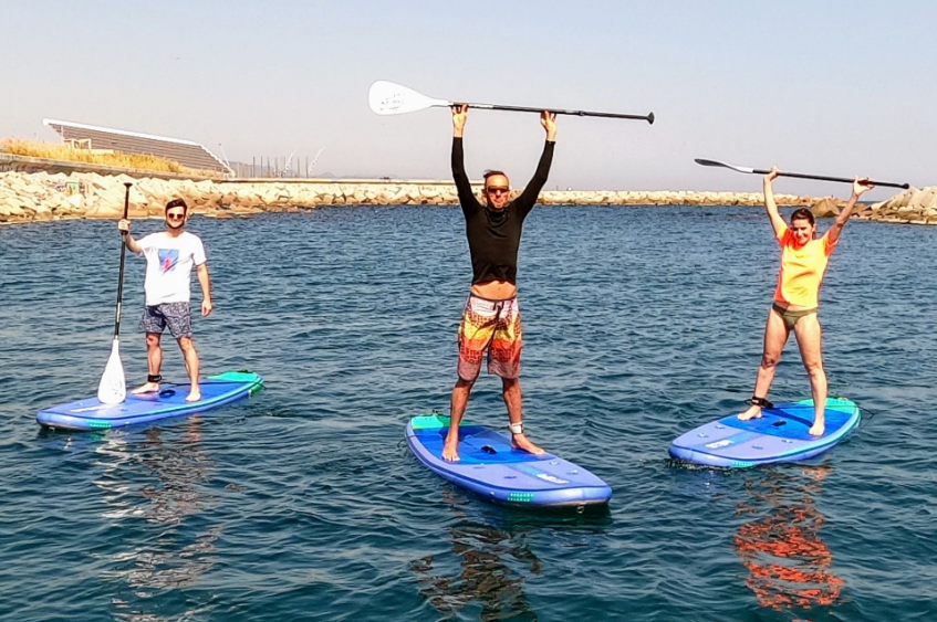 Paddle Surf Break Time in Barcelona Spain